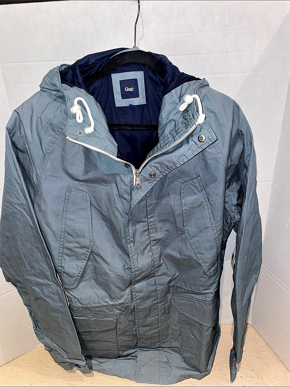 Gap Nylon Hooded Windbreaker Blue Men’s XL NWT
